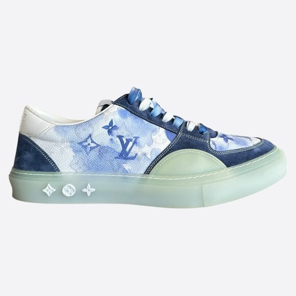 Louis Vuitton Blue Watercolor Monogram Ollie Sneakers - Picture 1 of 8